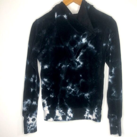 SET: JENNI by Jennifer Moore Sweatsuit Loungewear Velour Hoodie & Pant Set Black - Picture 5 of 12